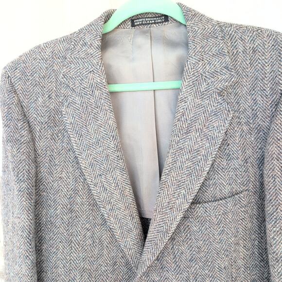 Rare Harris Tweed Handwoven 100% Pure Scottish Wool Sport Coat Gray Men's 41 - Picture 3 of 10